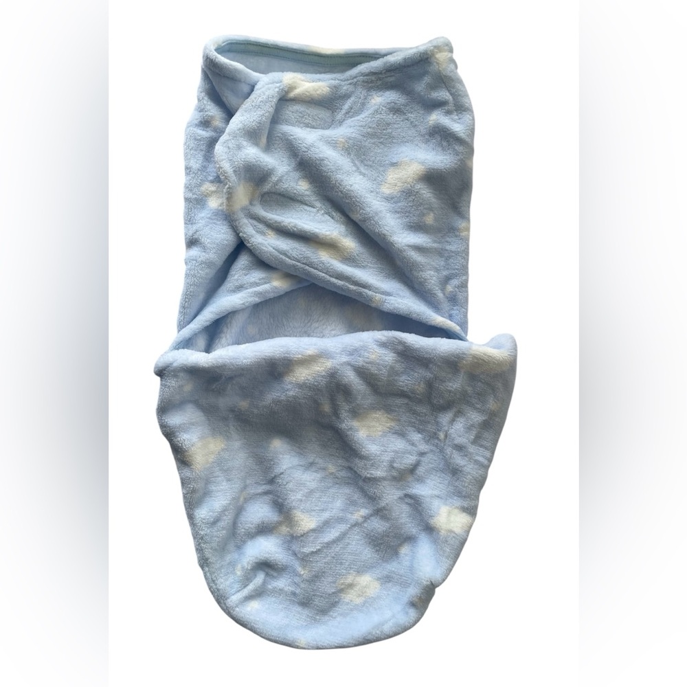 Soft Blue and White Baby Swaddle